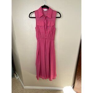 And‎ Now This Womens Sleeveless Pink Belted Dress XS Lightweight Summer Rayon